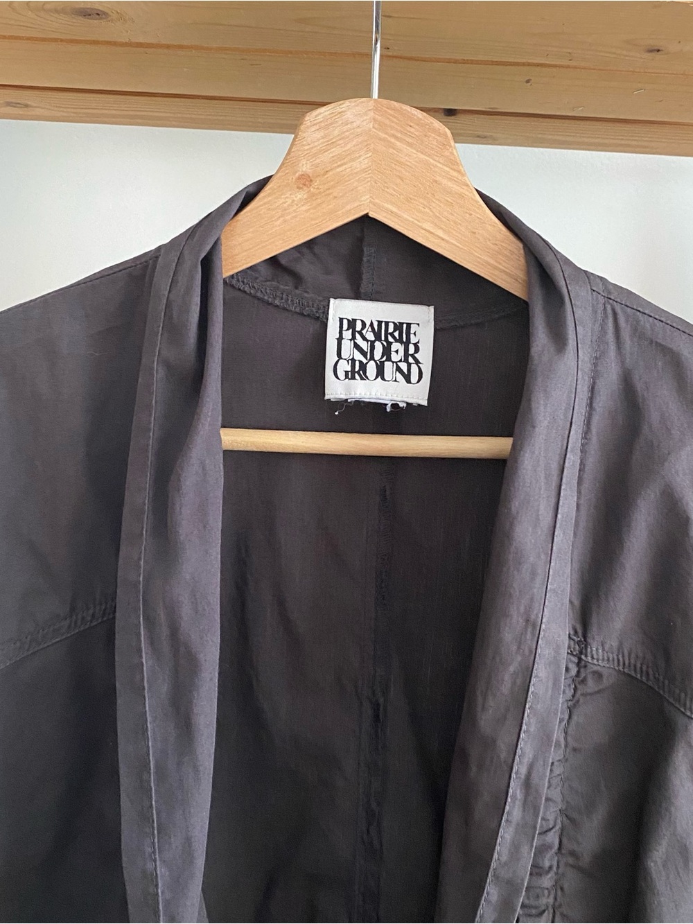 Prairie Underground Dark Gray Ruched Open Front Jacket Large - Picture 6 of 15